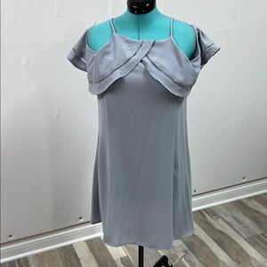 Elegant Blue Gray Midi Dress